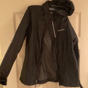 Black Columbia windbreaker raincoat